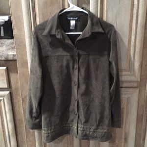 Sensational Sage Green Color Button Down Jacket (Sag Harbor Brand)